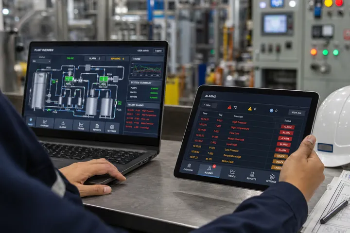 SCADA and industrial monitoring dashboard